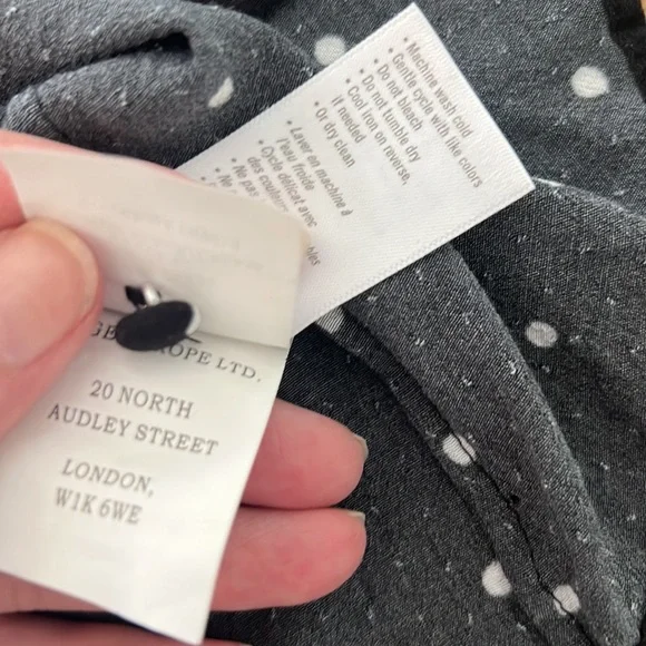 Paige Rayon Diana Dot Tie Blouse XS - Picture 6 of 10